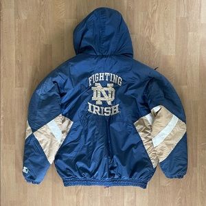 Vintage Notre Dame Starter Puffer Full Zip Jacket